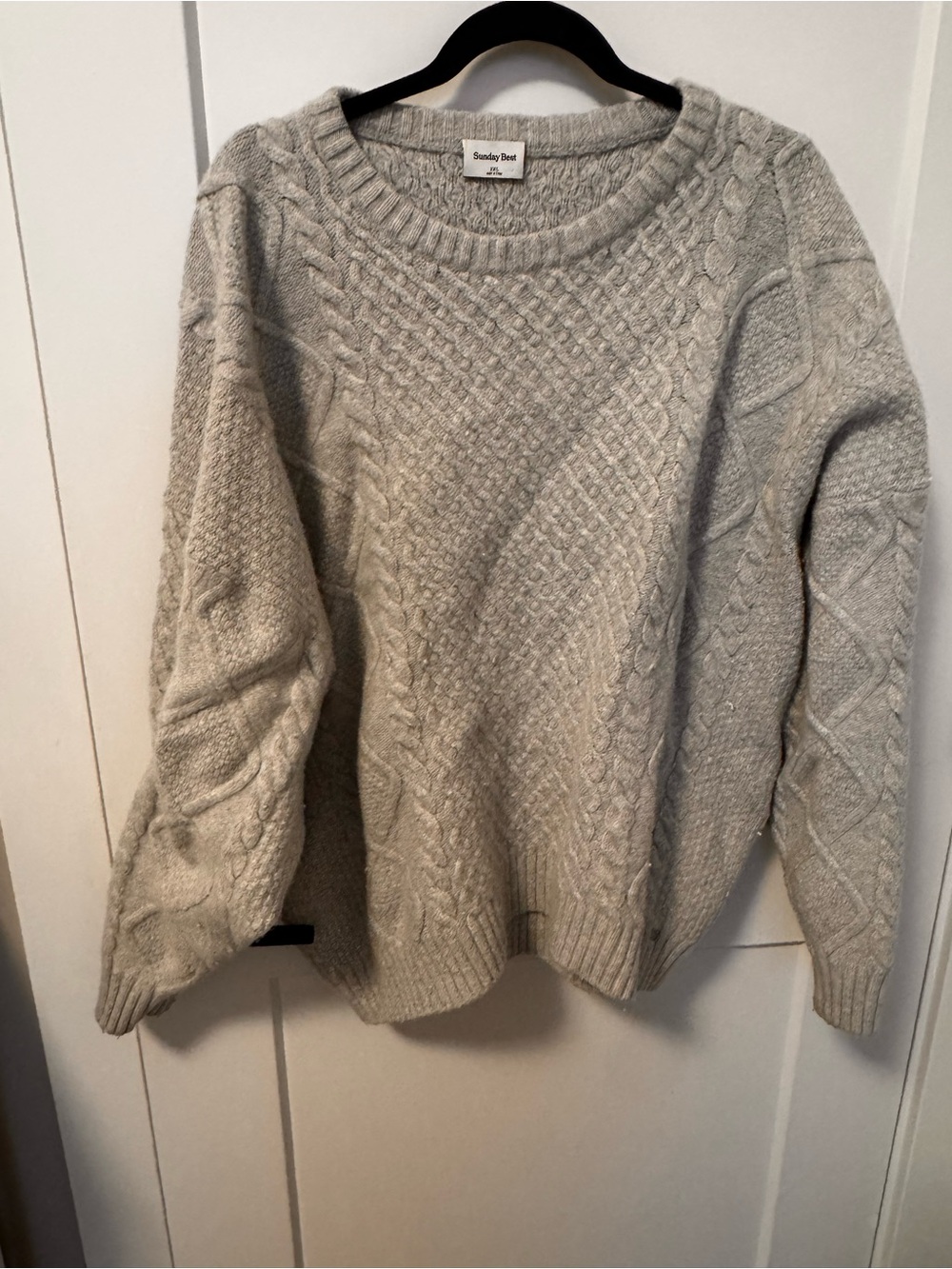 Sunday Best Cable Knit Sweater Grey XXL
